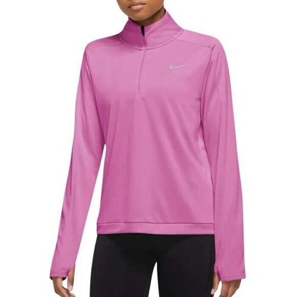Nike Dri-FIT Pink Pacer Crewneck Long Sleeves Running Top Womens Size Medium - Picture 1 of 8